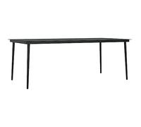 vidaXL Tavolo da Pranzo da Giardino Nero 200x100x74 cm Acciaio e Vetro