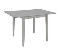 vidaXL Tavolo da Pranzo Estensibile Pratico Allungabile Rustico Arredo Cucina Bianco (80-120) x80x74 cm in MDF e Legno di Hevea Grigio