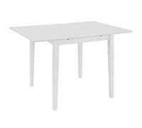 vidaXL Tavolo da Pranzo Estensibile Pratico Allungabile Rustico Arredo Cucina Bianco (80-120) x80x74 cm in MDF e Legno di Hevea Bianco