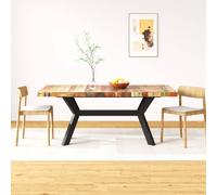 AX Tavolo Pranzo 180x90x76cm Recupero Stile Industriale Teak Mango Cena + 244804