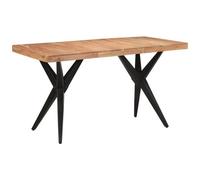 VIDAXL - Tavolo Da Pranzo Nero 140x70x76 Cm In Legno Massello Di Acacia