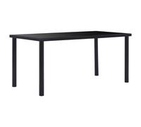 vidaXL Tavolo da Pranzo Tavolino da Cucina Tavola per Sala da Pranzo Mobili per Sala da Pranzo Arredo Nero 160x80x75 cm in Vetro Temperato