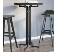 vidaXL Tavolo da Pranzo Nero Ø70x110 cm Legno Multistrato e Acciaio Godetevi ogni giorno un pasto perfetto con la vostra famiglia e amici su questo tavolo da pranzo! Stabile e durevole: il legno ingeg