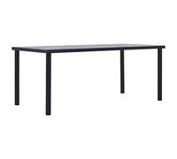 vidaXL Tavolo da Pranzo Nero e Grigio Cemento 200x100x75 cm in MDF