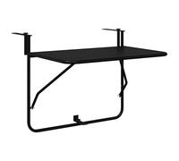 vidaXL Tavolo da balcone a parete, finitura nera opaca, 60 x 39,5 cm, per sala da pranzo per 4 persone, in acciaio verniciato a polvere