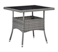 VIDAXL - Tavolo Da Pranzo Per Giardino In Polyrattan Grigio E Vetro