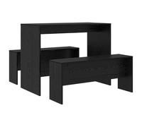 vidaXL Tavolo da Pranzo Rectangolare in Legno Massello per Cucina - Set