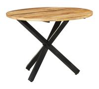 VIDAXL - Tavolo Da Pranzo Rotondo 100x100x75 Cm Massello Di Mango Grezzo