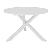 vidaXL Tavolo da Pranzo Rotondo Elegante Rustico Arredo Cucina Sala con Impiallacciatura Bianco 120x75 cm in MDF Ripiano in Legno Hevea