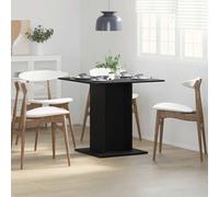 vidaXL Tavolo da pranzo - Tavolo da cucina quadrato in rovere nero - mobili moderni per sala da pranzo - 80 x 80 x 75 cm