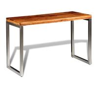 Vidaxl - Tavolo Da Pranzo Scrivania In Legno Di Sheesham Con Gambe Acciaio
