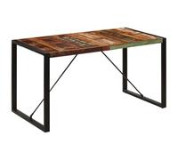 vidaXL Tavolo da Pranzo Stile Industriale Raffinato Telaio Robusto Rustico Venature Uniche 140x70x75cm in Legno Massello di Recupero Tavola Mensa