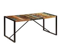 vidaXL Tavolo da Pranzo Stile retrò Anticato Vintage Resistente Stabile Duraturo Venature Uniche Tavola Mensa 180x90x75cm Legno Massello di Recupero