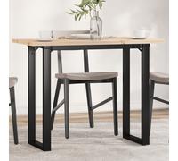vidaXL Tavolo da Pranzo Telaio a O 100x50x75,5 cm Legno Pino e Acciaio