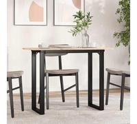 vidaXL Tavolo da Pranzo Telaio a O 100x50x75 cm Legno Pino e Acciaio