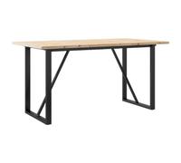 vidaXL Tavolo da Pranzo Telaio a O 140x80x75,5 cm Legno Pino e Acciaio