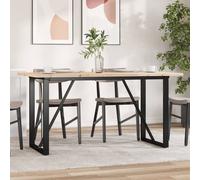 vidaXL Tavolo da Pranzo Telaio a O 140x80x75,5 cm Legno Pino e Acciaio