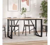 vidaXL Tavolo da Pranzo Telaio a O 160x80x75 cm Legno Pino e Acciaio Godetevi ogni giorno un pasto perfetto con la vostra famiglia e amici su questo tavolo da pranzo! Materiale durevole: Il legno mass
