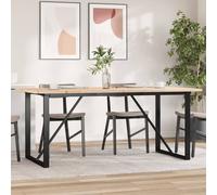 vidaXL Tavolo da Pranzo Telaio a O 180x90x75,5 cm Legno Pino e Acciaio