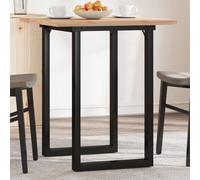 vidaXL Tavolo da Pranzo Telaio a O 70x70x75,5 cm Legno Pino e Acciaio
