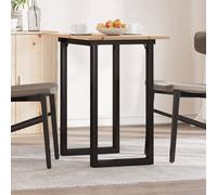 vidaXL Tavolo da Pranzo Telaio a O 80x50x75 cm Legno Pino e Acciaio