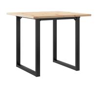 vidaXL Tavolo da Pranzo Telaio a O 90x90x75,5 cm Legno Pino e Acciaio