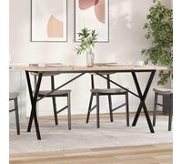 vidaXL Tavolo da Pranzo Telaio a X 140x80x75,5 cm Legno Pino e Acciaio