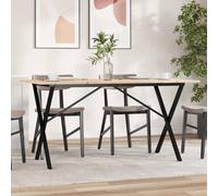 vidaXL Tavolo da Pranzo Telaio a X 140x80x75 cm Legno Pino e Acciaio