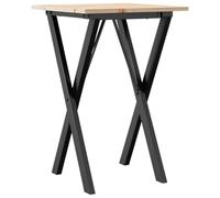 vidaXL Tavolo da Pranzo Telaio a X 50x50x75 cm Legno Pino e Acciaio