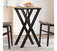 vidaXL Tavolo da Pranzo Telaio a X 50x50x75 cm Legno Pino e Acciaio