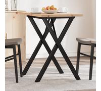 vidaXL Tavolo da Pranzo Telaio a X 80x50x75,5 cm Legno Pino e Acciaio
