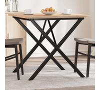 vidaXL Tavolo da Pranzo Telaio a X 90x90x75,5 cm Legno Pino e Acciaio