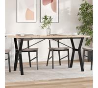 vidaXL Tavolo da Pranzo Telaio a Y 140x80x75,5 cm Legno Pino e Acciaio