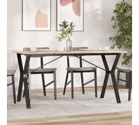 vidaXL Tavolo da Pranzo Telaio a Y 140x80x75 cm Legno Pino e Acciaio