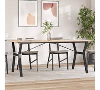 vidaXL Tavolo da Pranzo Telaio a Y 180x90x75 cm Legno Pino e Acciaio