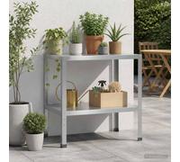 vidaXL Tavolo da rinvaso 100 x 50 x 80 cm Acciaio zincato Argento