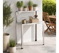 vidaXL Tavolo da rinvaso 80 x 50 x 104 cm Acciaio Inox Argento