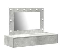 vidaXL Mobile da Toeletta Moderno con Luci LED Grigio Cemento Magazzino per Trucco Dimensione 100 X 40 70 cm Design Chic Camera da Letto Tavolo Interno Illuminazione Mobilia Elegante Contemporanea Bag