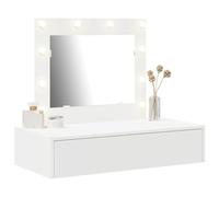 vidaXL Tavolo da Toeletta Appeso al Muro con Luci LED - Bianco