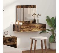 vidaXL Tavolo da Toeletta Appeso al Muro Rovere Affumicato 83x40x70 cm