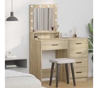 vidaXL Tavolo da Toeletta con cassetto rovere sonoma 50 x 41 x 135 cm