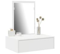 vidaXL Tavolo da toeletta moderno bianco con specchio e cassetti per camera da letto | Costruzione in MDF design compatto stile elegante mobili per trucco e cura personale