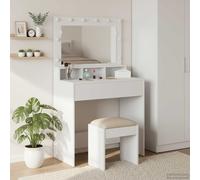 vidaXL Tavolo da Trucco Bianco 75,5 x 41 x 135 cm Legno multistrato