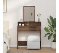 vidaXL Tavolo da Trucco con Cassetti in Marrone Rovere 79x41x140 cm