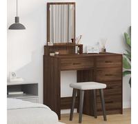 vidaXL Tavolo da trucco con cassetti in rovere marrone 50x41x140 cm