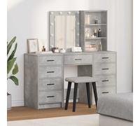 vidaXL Tavolo da Trucco con cassetto 3 pcs Grigio 40 x 41 x 135 cm