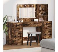 vidaXL Tavolo da Trucco con cassetto 3 pcs Marrone 40 x 41 x 135 cm