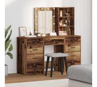 vidaXL Tavolo da Trucco con cassetto 3 pcs Marrone Legno multistrato