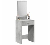 Tavolo Vanity Grigio Contemporaneo con Specchio Ampio Spazio MDF Vanity Design Multi Funzionale Perfetto per Camera da Letto Scrivania per Trucco Furniture Organiser Consolle
