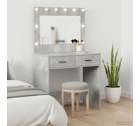 vidaXL Tavolo da trucco con cassetto Grigio cemento 78.5 x 41 x 135 cm